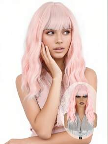 Cabelo Sintético Luminoso de Seda Durante o Dia ou Sob a Luz, Absorve Luz no Escuro ou à Noite, Branco Brilhante, Rosa, Roxo, Azul, Adequado para Mulheres, Natal, Feriado, Uso Diário, Moda, Peruca Sintética Melody, Halloween, Natal, Boate, Bar, Festa - Multicolorido - Visão 6