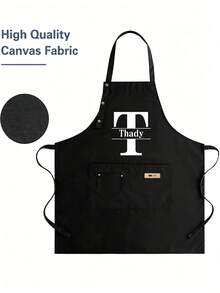 Customizable Name Apron - Durable And Comfortable Unisex Kitchen Workwear, Easy To Care For, Practical Design With Pockets And Adjustable Shoulder Straps, Suitable For Cooking Enthusiasts - Multicolor - View 6