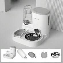 Two-In-One Automatic Cat Water Dispenser Set-Detachable, Washable, Automatic Feeding Station, Indoor Cat Food Bowl - 1PCS - View 5