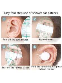 20-80pcs Invisible Waterproof Transparent PU Film Ear Covers, Universal Household Adhesive Patches, Prevent Water Entry, Ear Protection For Bathing, Surfing, Diving, Swimming And Other Water Sports - A - View 7
