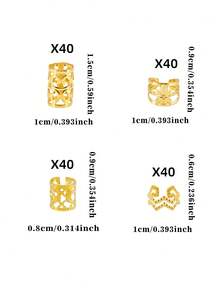 160入髮箍髮夾環形髮環 辮髮飾品 夏季 Loc 辮髮飾品 - 金色 - 查看 5