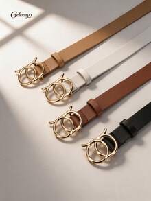 3Pcs Women's Belts, Casual Elegant Style, PU Leather, Handmade Luxury, All-Season Wearable Decorative Belts, Suitable For Jeans/Casual Pants/Formal Wear, Great Gift Choice - Multicolor-1 - View 4