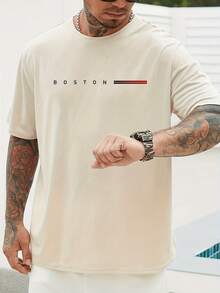 Vintage-Freizeit-T-Shirt aus 100% Baumwolle für Herren, große Größe 180g Sommer-Oberteile - Weiss - Übersicht 6