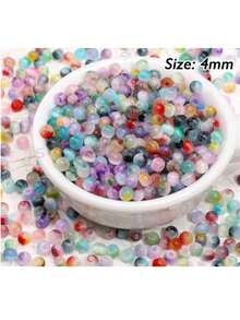 4mm磨砂玻璃種子珠，混色圓形隔珠，DIY手鍊耳環珠寶配件 - 4mm - 查看 3