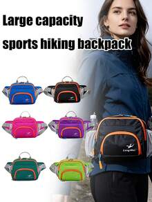 2026 New Fashion Sports Waist Bag, Crossbody, One Shoulder, Waist Bag, Large Capacity Travel Outdoor Hiking Storage Bag, Cycling DSLR Crossbody Bag, Hiking Leisure Travel Document Phone Bag, Color Block Patchwork, Outdoor Leisure Unisex Crossbody Bag, Waterproof Storage Bag, Perfect Gift For Travel And Hiking Enthusiasts,Back To School - Multicolor - View 2