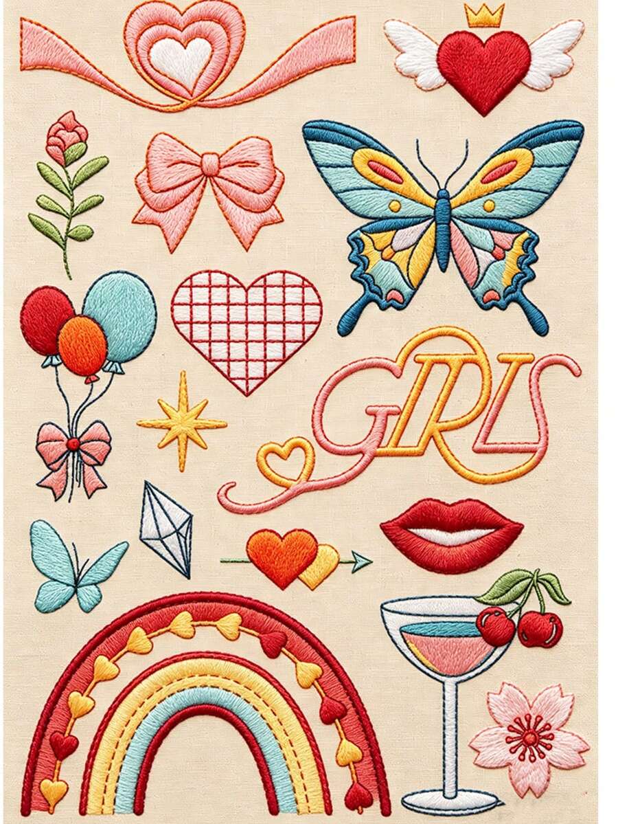 Water-Soluble Embroidery Stabilizer With Cute Feminine Pattern, Suitable For Sewing Hobbyists And Beginners