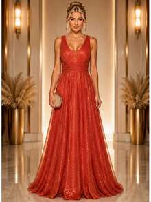 Women Dresses - Naranja Quemada - Ver 1