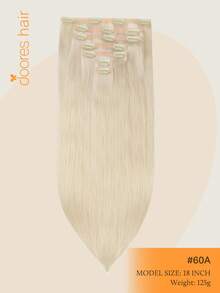 DOORES Seamless Invisible Clip-In Human Hair Extensions 130g-150g 7pcs Platinum Blonde Virgin Straight Remy PU Invisible Clip-In Hair Extensions Stylable - S60A - View 3