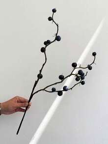 1pc Artificial Blueberry Branch, Suitable For Home Decor, Bedroom Living Room Decor, Office Decor, Tabletop Centerpiece Decor, Vase Decor, Wedding Decor, Wedding Bouquet, Floral Arrangement, Photography Props, Outdoor Decor, Garden Decor, Gift - Multicolor - View 9