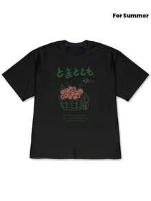 2026New Spring/Summer Hand-Painted Style Short Sleeve T Shirt,Summer Street Style That Attracts Attention,Fashionable Women's Artistic Style Top - 黑色 - 查看 1
