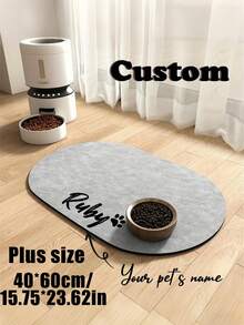 Customizable Pet Feeding Mat (1pc) - Quick-Absorbing, Supports Personalized Name Customization. Suitable For Cats And Dogs, Featuring Non-Slip Rubber Base And Minimalist Design Style. Perfect Gift For Pet Owners. - Multicolor - View 11