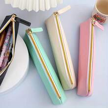 4pcs Minimalist PU Leather Pencil Case Set, Large Capacity Pencil Storage Bag, Multi-Function Stationery Organizer, Suitable For School, Office And Travel Supplies - One Size Fits All - View 4