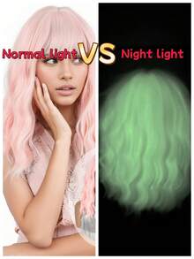 Cabelo Sintético Luminoso de Seda Durante o Dia ou Sob a Luz, Absorve Luz no Escuro ou à Noite, Branco Brilhante, Rosa, Roxo, Azul, Adequado para Mulheres, Natal, Feriado, Uso Diário, Moda, Peruca Sintética Melody, Halloween, Natal, Boate, Bar, Festa - Multicolorido - Visão 13