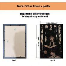 1 Stück Leinwand Wandkunst, gerahmte Wanddekoration, Dark Academia Gothic Lolita Mädchen beim Lesen Leinwandgemälde Vintage Ölgemälde, atmosphärisches schwarzes Rosen-Kerzen-gestreifter Hintergrund ungerahmtes Poster, ästhetischer dekorativer Wanddruck, geeignet für moderne Heimdekoration, Raumdekoration, Wohnheimdekoration, Schlafzimmerdekoration, Wohnzimmerdekoration, Badezimmerdekoration, Küchendekoration - Lesendes Mädchen - Übersicht 19