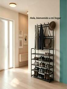 Marco Metal Hogar estantes De Zapatos Muebles caja Organizador, Zapatera Apilables Multiusos Armable Estante Cajas para zapatos Portátil 4/5 Niveles 18 Pares cajones mueble ropa,Zapatero para armario,organizador de zapatos con sombrero, perchero, estante de entrada para almacenamiento grande Zapatero para armario - Ver 6