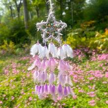 1pc Dreamy Feather Dream Catcher Wall Hanging Decor For Children's Room, Bedroom, Girly Style, Popular Ins Style Chime Wall Ornament - Multicolor - View 16
