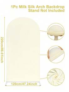 1pc 80*180cm Elastic Arch Backdrop Cover, Beige/Ivory/Light Pink Party Backdrop Cloth, Wedding Arch Cover, Wedding Party Arch Cloth Panel, Backdrop Decor, Suitable For Birthday, Party, Bridal Shower, Gender Reveal, Garden Outdoor Ceremony, Holiday Gift, Back To School, Washable And Reusable (Arch Stand Not Included) - Multicolor - View 33