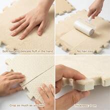 Plush Interlocking Foam Floor Tiles , Soft Puzzle Play Mats 30*30*1cm - Black - View 4