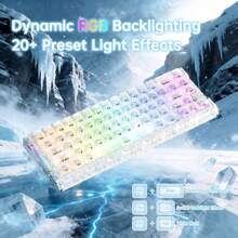 ATTACK SHARK Keyboard Gaming Mekanik RGB 8K Rapid Trigger 60% Berkabel R68HE, Presisi 0,005mm, Latensi 0,08ms, 256K Scan, Saklar Magnetik Efek Hall, Serat Karbon + Paduan Aluminium CNC, Cocok Untuk PC FPS - View 5