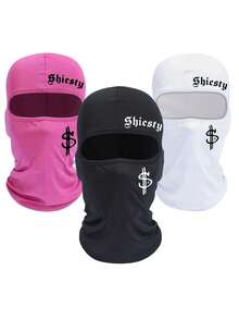 1/2/3Pcs Shiesty Letter & Dollar Sign Print Balaclava, Breathable Mesh Full Face Ski Mask, Hip Hop Streetwear Head Cover For Motorcycle Riding, Skateboarding & Daily Outfits - Multicolor - View 13
