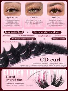 Spiky Cartoon-Style Cluster Lashes, Natural Fluffy Anime Cluster Lashes, Single 10-16mm Lash Clusters, 135pcs Cluster Lash Extensions, Soft Material Suitable For DIY Lash Extensions - D - View 4