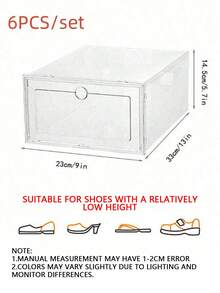 4-12pcs Transparent Stackable Shoe Boxes, Foldable Shoe Rack, Sports Shoe Storage Box, Transparent Shoe Storage Box, Suitable For Closet, Entryway, Bedroom, Wardrobe, Space-Saving, Dust-Proof, Front-Opening Storage Box, Suitable For Sports Shoes, Boots, High Heels, Flats, Daily Shoes, Home Storage - View 13
