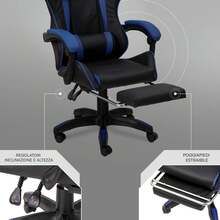 Baroni Gaming Chairs - Blue - View 3