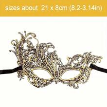 3pcs Fashionable Personalized Gold Foil Lace Masquerade Masks, Practical Half-Face Sexy Eye Masks For Couples Party, Adult Festival Party, Durable Exquisite Compact Design, Perfect For Costume Party, Easy To Carry Dress-Up Props - Mask - View 7