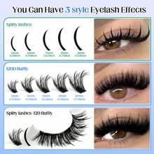 LIMEIKAI 10Rows Lash Clusters Spikes Eyelash Extensions Spiky Lashes Extension Thick Individual Cluster Lashes With Spikes&Bottom Lashes - D - View 4