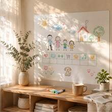 1 Roll Self-Adhesive Whiteboard Wall Sticker, Plastic Message Board, Suitable For Painting/Office/Home Decor, Ideal For Home, School, Office Large Wall Decoration, Durable Plastic Material - Multicolor - View 5
