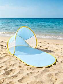 1pc Instant Pop-Up Beach Camping Tent - Spacious Outdoor Sun Shade Canopy, Comes With Carrying Bag, Suitable For Family And Friends, Blue Triangular Design, Polyester Fabric, Perfect For Beach, Camping, Hiking, Essential For Camping - One Size Fits All - View 18
