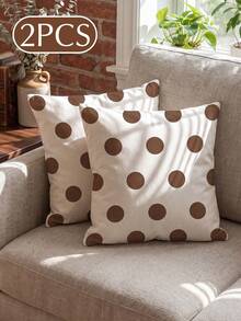 1/2pcs Polka Dot Print Pillowcase (Pillow Insert Not Included), Single-Sided Print, Soft And Breathable, Anti-Pilling, Skin-Friendly And Durable, 45*45/50*50/40*40CM, Home Decor, Suitable For All Seasons, Machine Washable, OEKO-TEX Certified - Multicolor - View 18