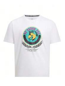 Under Armour Curry Global Tour Theme Collection Men's Printed Crew Neck Short Sleeve T-Shirt, Casual Loose Fit, Versatile Short Sleeve Top - White - View 1