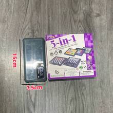 兒童小型 5 合 1 磁性便攜收納口袋遊戲組，國際象棋、西洋跳棋、大富翁、蛇梯棋，適合家庭聚會的桌面遊戲，節日禮物、玩具，可折疊遊戲盤，派對遊戲，新年、聖誕節、生日禮物 - 彩色 - 查看 4