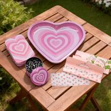 Heart-Shaped Rolling Tray Set, Includes 18cm*16cm Heart-Shaped Tray, Grinder, King Size Extra Large Flavored Rolling Papers And Storage Box. Slow And Even Burn, Convenient For Travel, Suitable For Parties, Family Gatherings, Birthday Parties And More. Holiday Gift. - Multicolor - View 6
