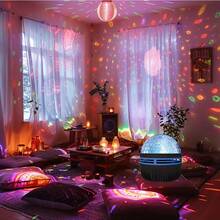 1pc Romantic Water Ripple Projection Lamp, LED Night Light, USB Powered, With Remote Control Multiple Color Adjustment Birthday Party, Wedding Halloween, Room Decoration Gift Atmosphere Light, Bedroom Light - Multi-color light - View 9