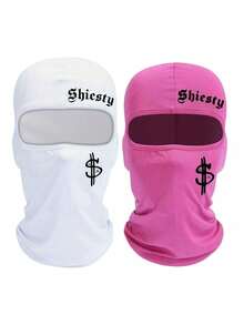 1/2/3Pcs Shiesty Letter & Dollar Sign Print Balaclava, Breathable Mesh Full Face Ski Mask, Hip Hop Streetwear Head Cover For Motorcycle Riding, Skateboarding & Daily Outfits - Multicolor - View 14
