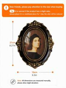 Vintage Oval Picture Frame, Black And Gold Baroque Photo Frame With Ornate Floral Details, Elegant Tabletop Display For Portraits, Wedding Photos And Art Prints, Romantic Decor For Vanity, Bedroom, Mantel, Living Room And Office - Multiple Models - View 9