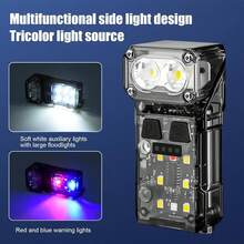 BOSSNEY Rechargeable EDC Clip-On Flashlight, Portable And Compact Pocket Mini Headlamp, 5 Modes, Small Magnetic LED Lights With Motion Sensor For Work, Cycling, Running, Emergencies - Star - View 7