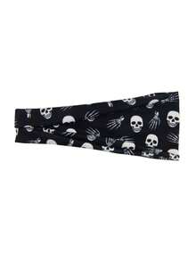 3er Set Halloween Skelett Geist Hand Haarreif, europäischer und amerikanischer Stil, sportliches elastisches Haaraccessoire, lustiges Kürbis Haargummi - A - Übersicht 5
