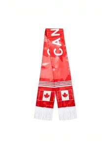 1 pieza Bufanda deportiva con temática de fútbol, hecha de tela de satén, decorada con borlas, bufanda casual de moda adecuada para aficionados al fútbol, accesorio de cuello suave y ligero, adecuado para la decoración de la fiesta de la Copa del Mundo - Bufandas de abanico - Ver 7