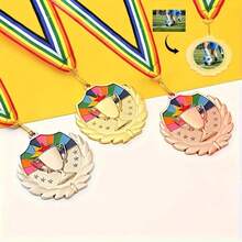 1pc Premium Zinc Alloy Medal - Suitable For Sports And Outdoor Activities, Competitions, Celebrations, Festivals, Team Sports, Outdoor Sports, Various Competition Awards, Sports Gifts - Multicolor - View 1