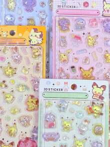 One Random 3D Sticker, Perfect For Kids' Crafts And Cartoon Decoration. Ideal For Daily Use On Tablets, Phone Cases, Scrapbooks, Diaries, Cell Phones, Laptops, Suitcases, Cups, Skateboards, Notebooks, Guitars, And More. Great For Kids' Birthday Gifts, School Reopening, Travel Supplies, And Teen Room Decoration. - Multicolor - View 2