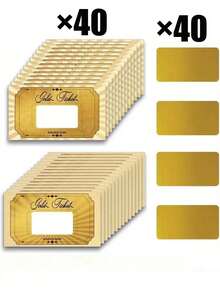 80/40pcs Gold Scratch-Off Stickers, Blank Gift Coupons, Suitable For Small Business Coupons, Holiday Party Supplies, Birthday Party, Holiday Party, Party Games And Raffle Games - One Size Fits All - View 10