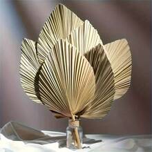 10PCS Natural Rattan Dried Palm Fans - Suitable For Wall Decoration, Wedding, Holiday Parties, Decor - Multi-Holiday Use For Christmas, Easter, Thanksgiving - Dried Flower Fan Blowers - 30-50cm - View 7