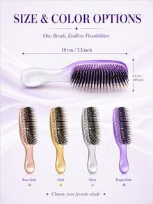 Detangling Brush Set With Brush Cleaner, Smooth Wet & Dry Hair Comb, Reduces Frizz, Scalp-Friendly Styling Tool For Thick, Curly, Long And Messy Hair - Multicolor - View 9