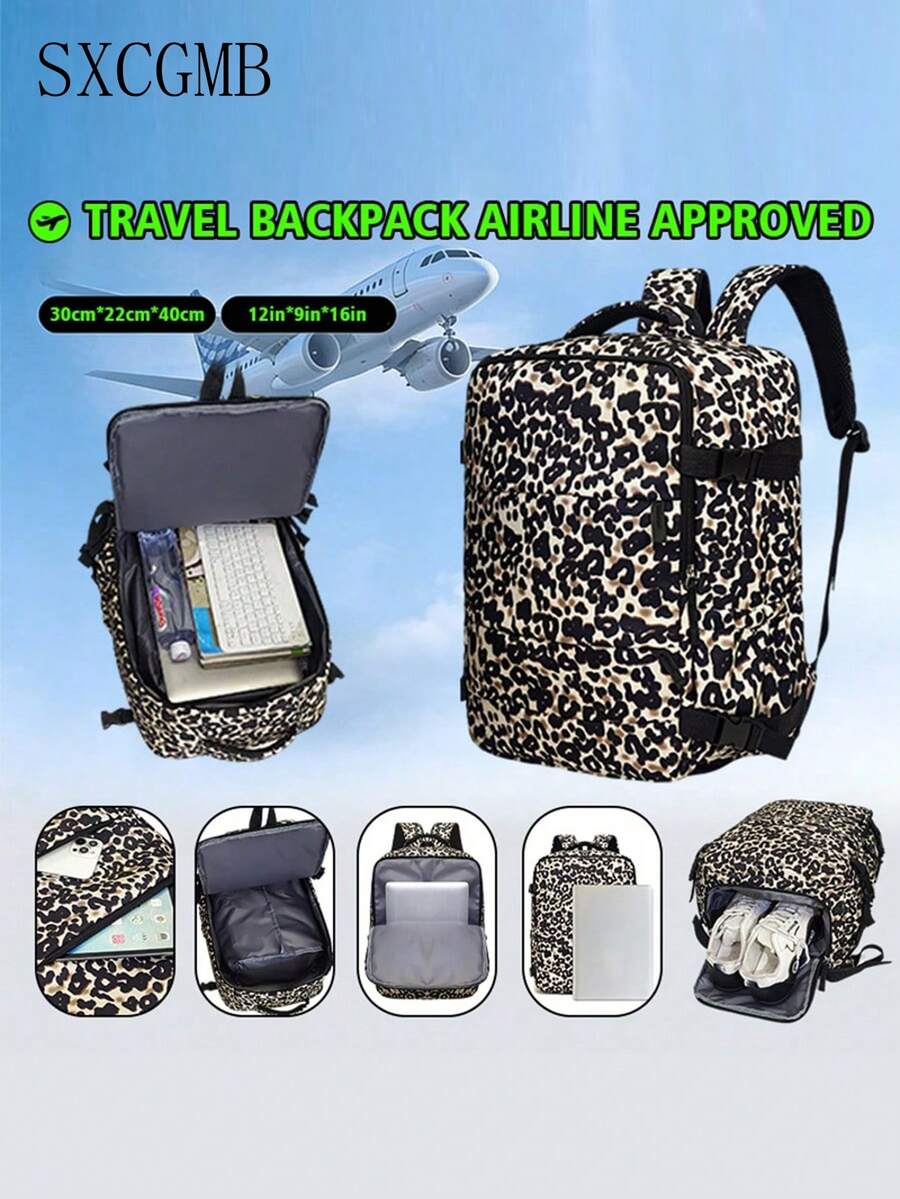 時尚旅行背包，航空公司核准，大容量多口袋設計，內建透氣鞋艙，防塵易清潔，可放入14吋筆電，適合短途旅行、通勤、商務休閒，輕量實用耐用