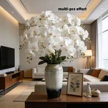 1/6pcs Artificial Orchid Flowers, Large Vivid Phalaenopsis Orchid Flower Stems, Classic Style Artificial Orchid Branches, Decorative Silk Phalaenopsis Flowers, Ideal For Home Decor, Weddings, Halloween And Thanksgiving - Phalaenopsis Orchid - View 5
