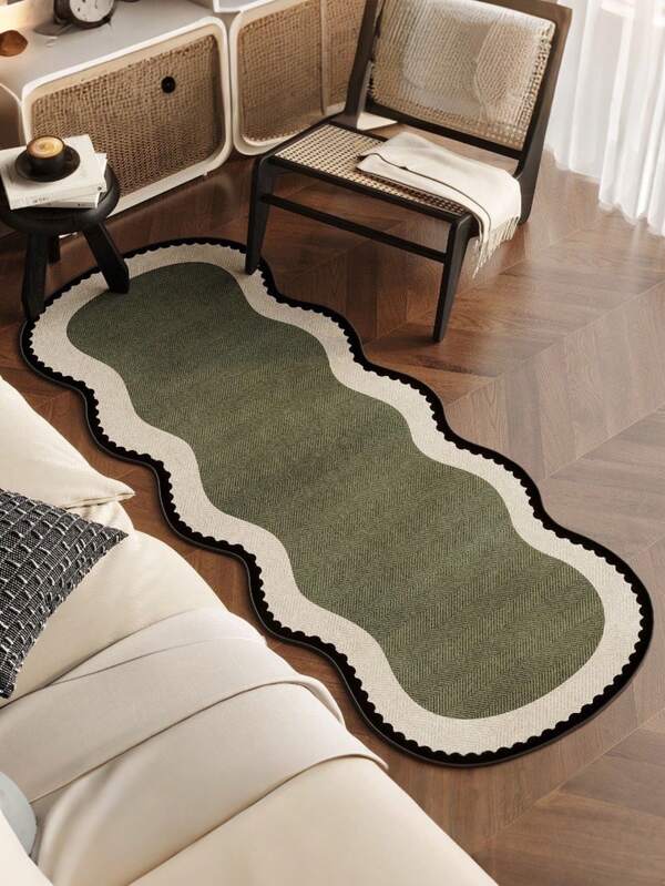 1pc Green Wavy Kitchen Floor Mat, Solid Color Floor Mat, Kitchen Decor Rug Set, Home Kitchen Floor Decor Rug, Kitchen Rug, Kitchen Mat, Kitchen Floor Rug, Door Mat, Small Rug, Rug, Runner Rug, Floor Mat, Home Decor, Area Rug, Outdoor Mat, Home Decor, Area Rug, Bedroom Rug, Washable Rug