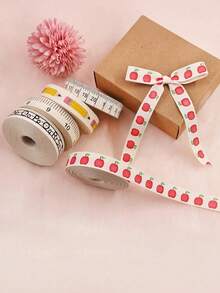 5 Yards/Roll Back To School Campus Letter Ruler Tape DIY Craft Material, Suitable For Classroom Student Stationery Decoration, Back To School Teacher Appreciation Week Gift Wrapping Material, Youthful Vibrant Gift Wrapping Ribbon - Multicolor - View 2